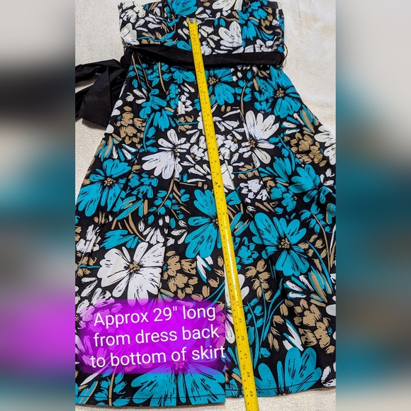 Vintage le chateau size med strapless mini dress, EUC, teal floral pattern - Picture 16 of 16
